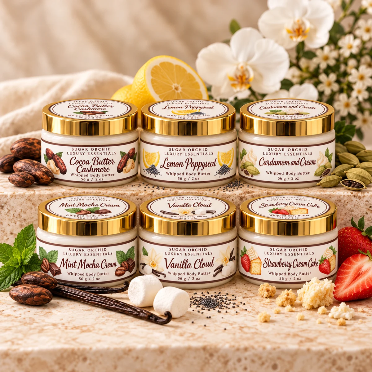 Sugar Orchid six-scent body butter Discovery Collection
