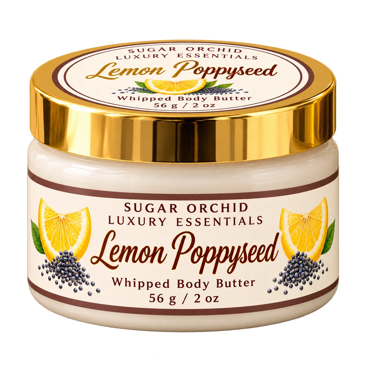 Lemon Poppyseed Body Butter, 2 oz jar from the Discovery Collection