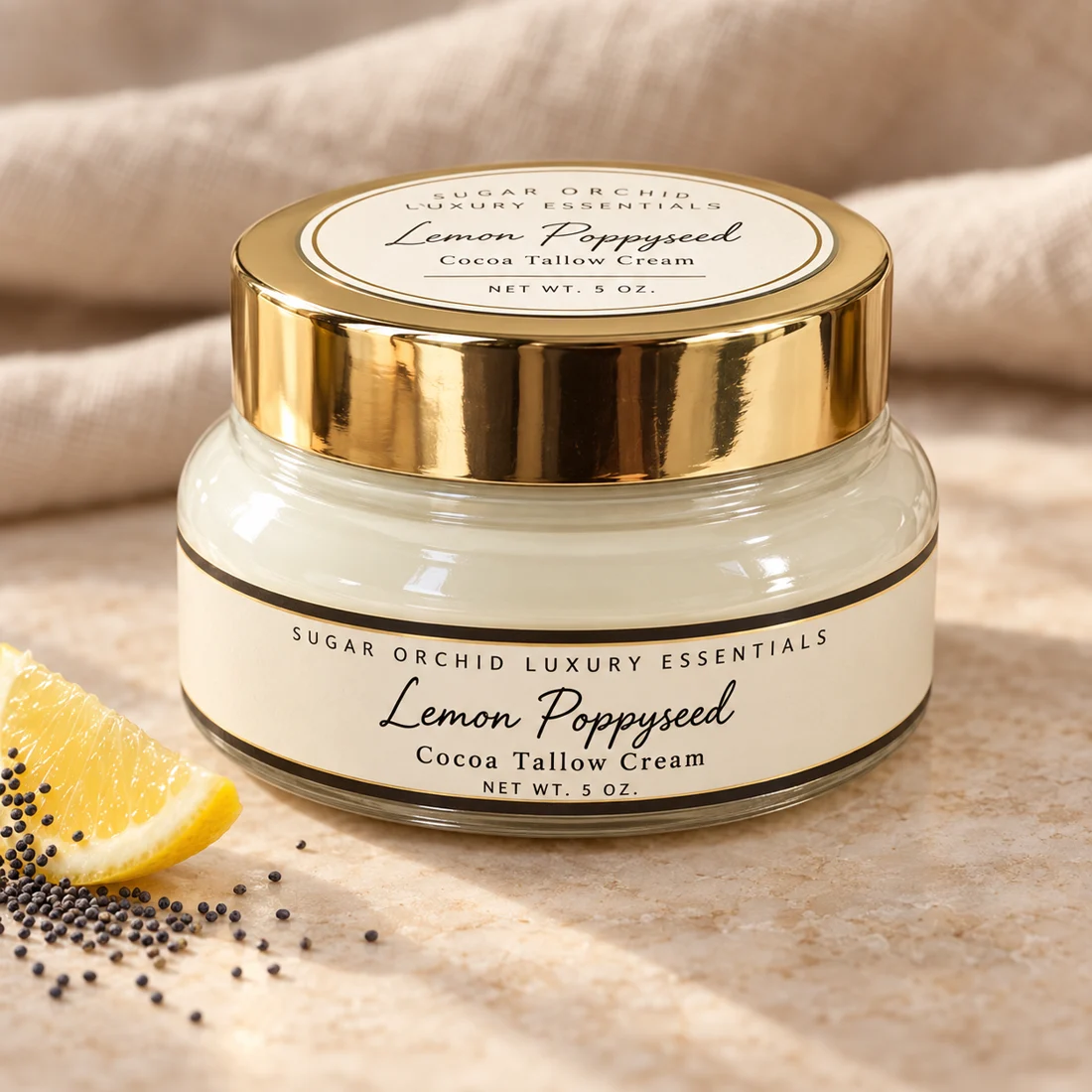 Lemon Poppyseed Cocoa Tallow Cream