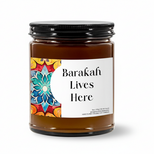 Housewarming Gifts – Islamic candles in 9oz amber jars – Sugar Orchid