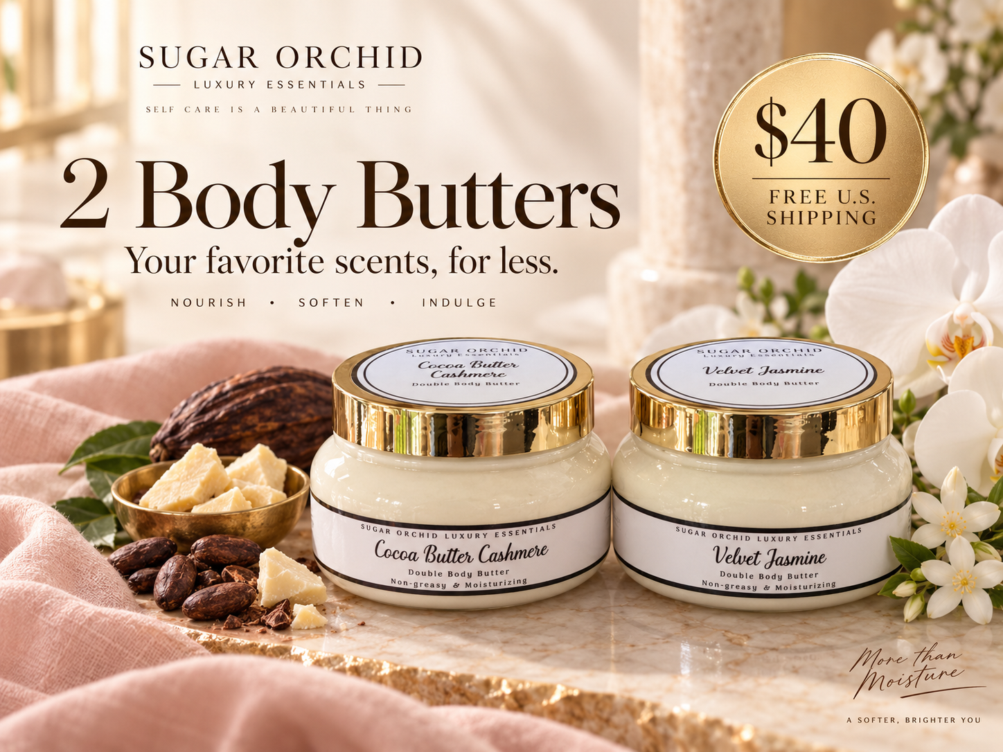 Sugar Orchid two full-size double body butters bundle